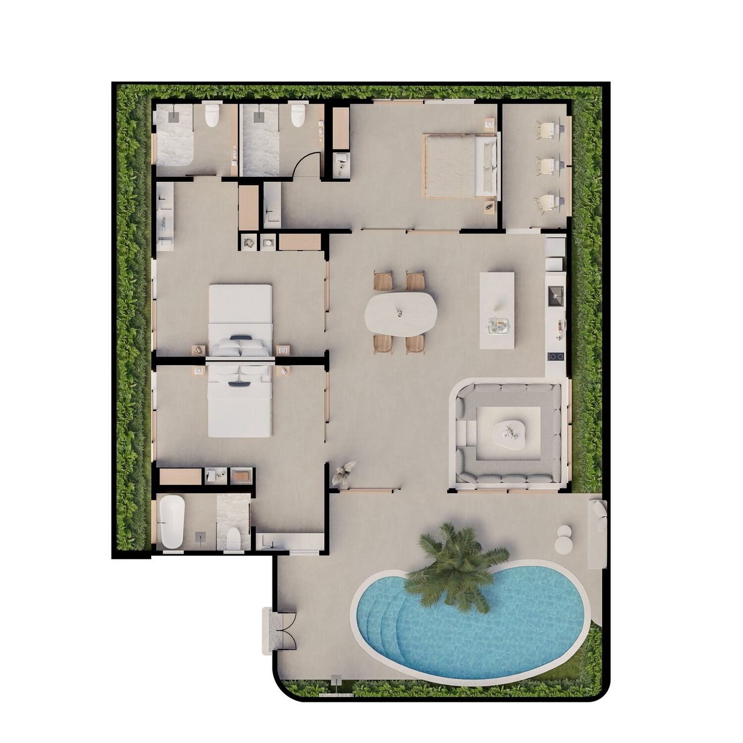 Modern 3 Bedrooms Villa in Tumbak Bayuh, North Canggu  — Property ID SC75