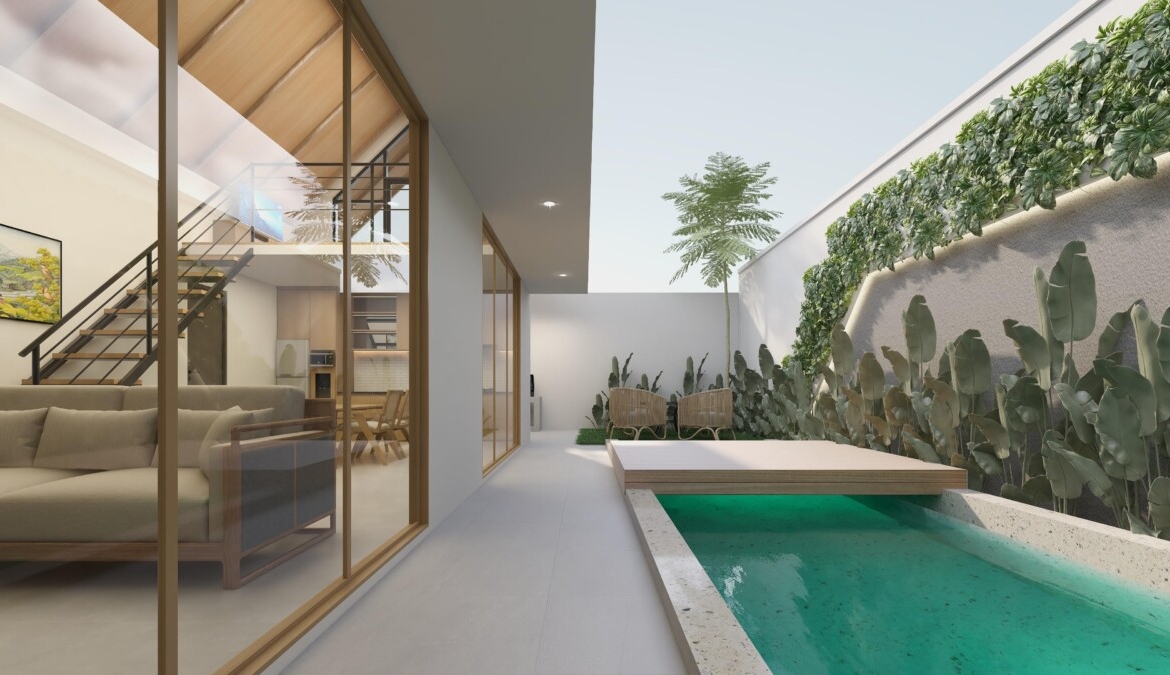 Contemporary 1.5-bedroom Villa with Mezzanine, Garden and Private Pool — Property ID DI913