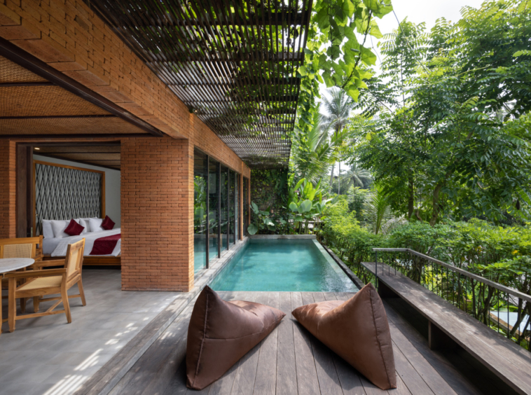 Belles villas avec vue sur la rivière dans la jungle dans la station balnéaire privée Ubud à vendre